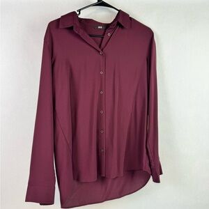 Uniqlo Burgundy Button-Up Shirt